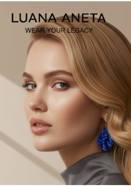 -Mavi Kırışık Dokulu Küpe fiyatları