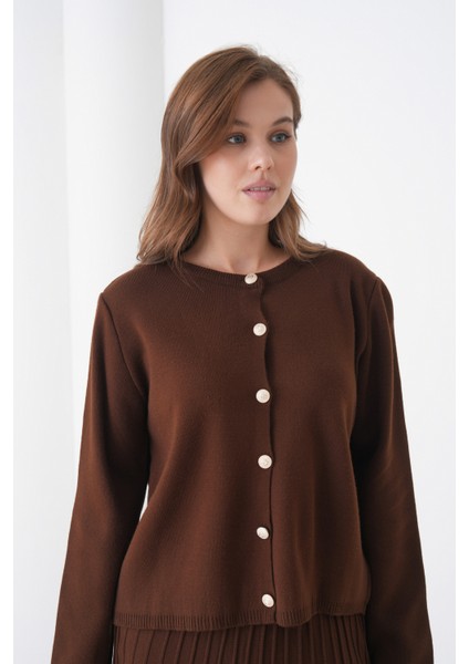 Kadın Pileli Etek Kazağı Düğmeli Tesettüre Uygun Örgü Triko Etekli Ceket Takım fiyatları