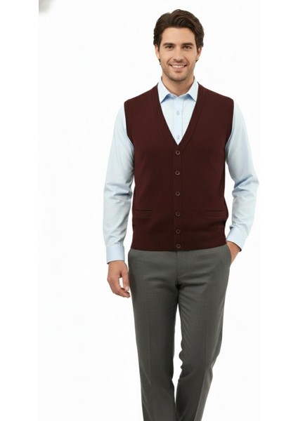 Erkek Düğmeli Yelek Cepli Çelik Örgü Klasik Kalıp 5200L BGL-ST04844 fiyatları