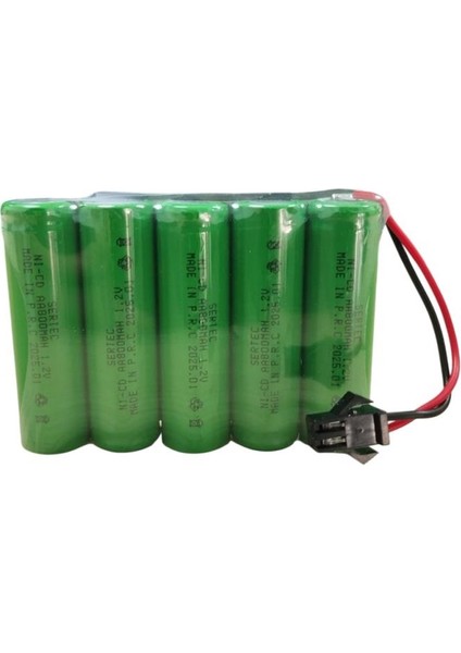Sertec 6V 5S1P Aa 800 Mah Kablo + Siyah Konnektörlü Oyuncak Pili (292292)
