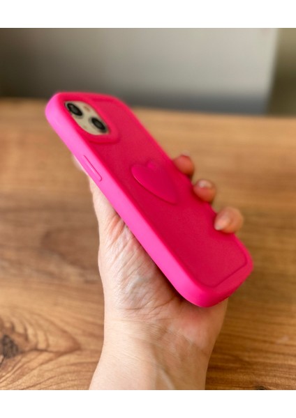 IPHONE 13/14/15 Uyumlu Fuşya 3D Kalp Dekorlu Kılıf fiyatları