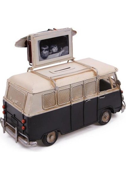 Dekoratif Metal Minibüs Çerçeveli ve Kumbaralı Hediyelik (3394S) (292292) modelleri