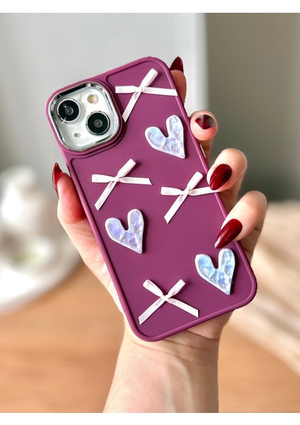 IPHONE 15 3D Fiyonk/kalp Dekorlu Kılıf fiyatları