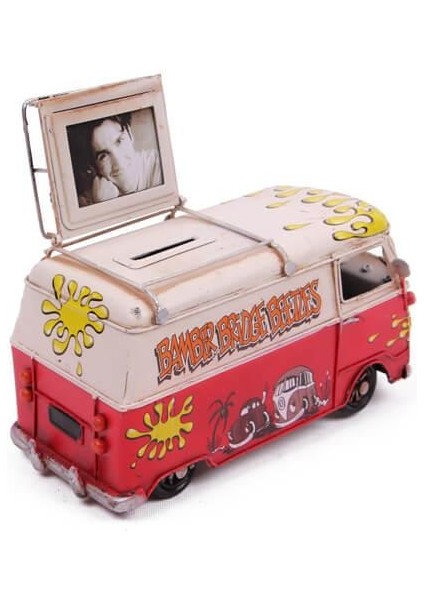 Dekoratif Metal Minibüs Çerçeveli ve Kumbaralı Hediyelik (3831) (292292) modelleri