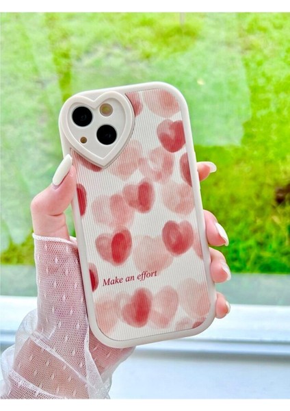 IPHONE 14 Kalp Desen Kılıf Uyumlu