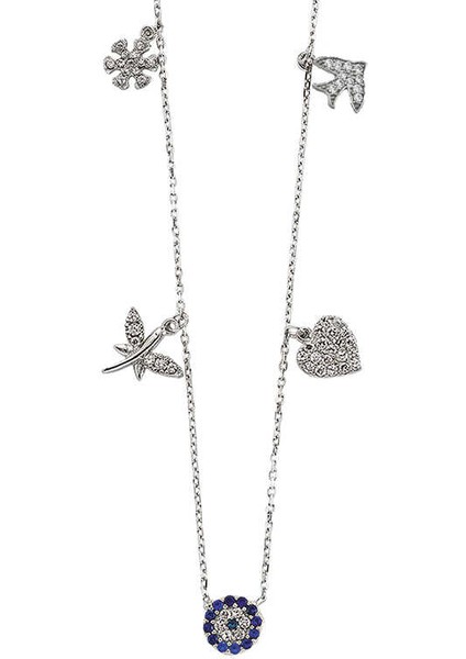 925 Ayar Gümüş Nazarlı Şans Kadın Gümüş Kolye PND47118074 (292292)