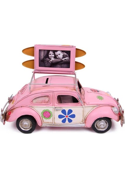 Dekoratif Metal Araba Çerçeveli ve Kumbaralı Hediyelik (4338) (292292)