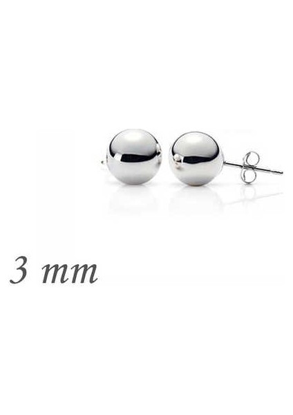 925 Ayar Gümüş Top Küpe - 3 mm EA1160222 (292292)
