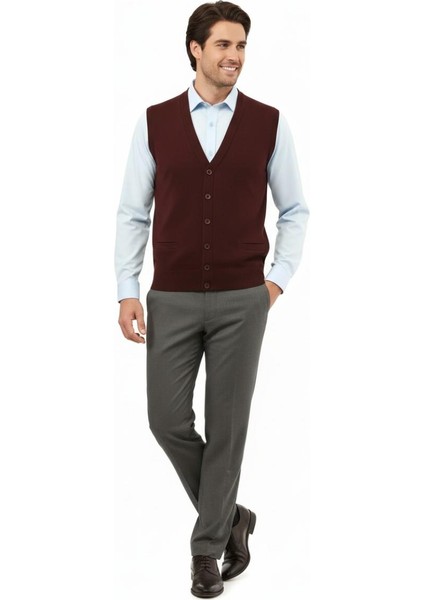 Erkek Düğmeli Yelek Cepli Çelik Örgü Klasik Kalıp 5200L BGL-ST04844 modelleri