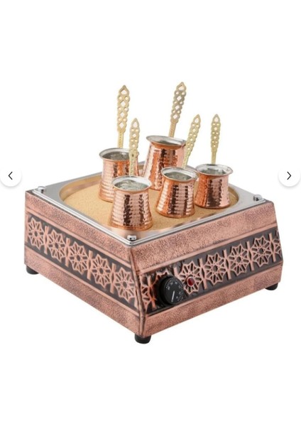 Cahvee Kumda Kahve Makinesi | 34x32x16cm | Cezvesiz | 1000W | Bakır Elektrikli | El Yapımı | Kum Dahil