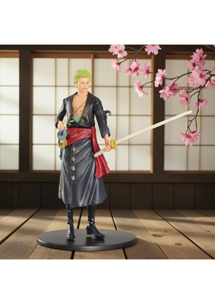 One Piece Roronao Zoro Anime Karakter Figür Oyuncak Koleksiyonluk Dekoratif Biblo 15 Cm. Hediye Seti