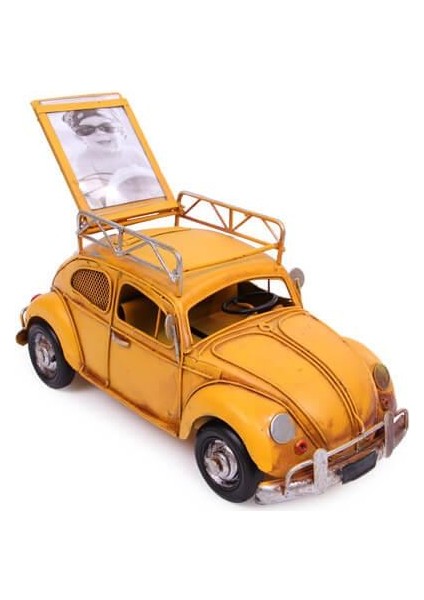 Dekoratif Metal Araba Çerçeveli ve Kumbaralı Hediyelik (3076S) (292292)