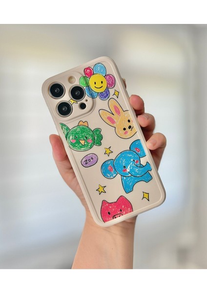 IPHONE 14 Promax Çizgi Desenli Ekru Renk Kılıf modelleri