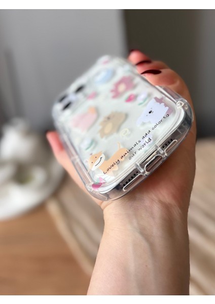 IPHONE 14 Pro Max Sevimli Desenli Kalın Şeffaf Kılıf modelleri