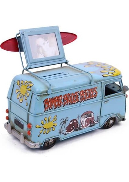 Dekoratif Metal Minibüs Çerçeveli ve Kumbaralı Hediyelik (5379) (292292) modelleri
