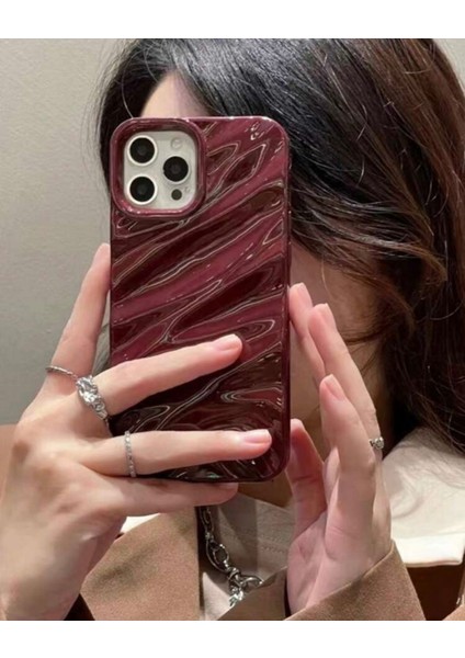 IPHONE 16 Promax Bordo Dalgalı Yumuşak Silikon Kılıf modelleri