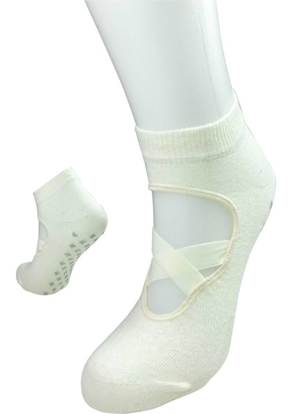 2 Adet Kaydırmaz Taban Kadın Dans Pilates ve Yoga Çorabı Siyah Krem indirimleri