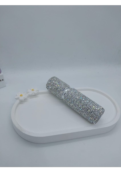 Parıldayan Elmas Işlemeli Mini Doldurulabilir Parfüm Şişesi 10 ml (Gümüş) modelleri