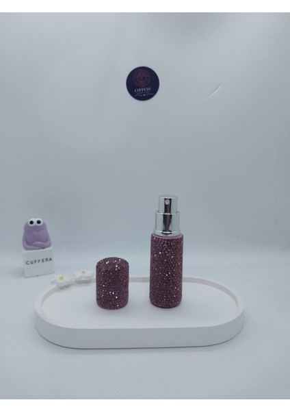 Parıldayan Elmas Işlemeli Mini Doldurulabilir Parfüm Şişesi 10 ml (Mor) fırsatları