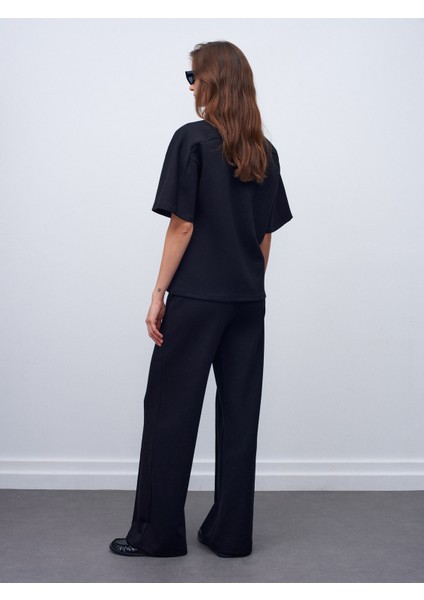 31975 Kısa Kollu Oversize T-Shirt-Siyah fiyatları