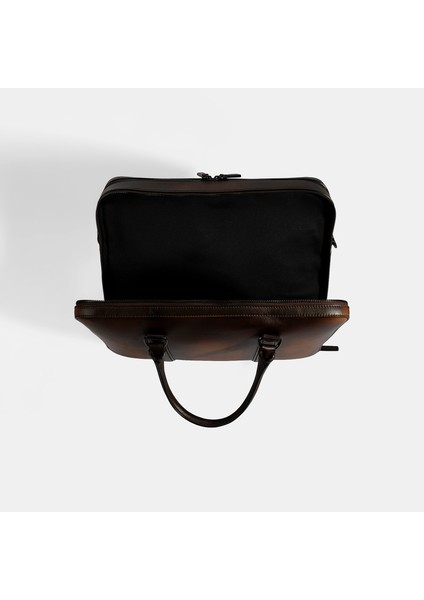 Erkek Kahve Deri Evrak Çantası