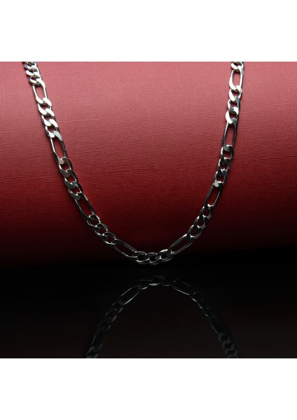 150 Mikron Rodyum Figaro Gümüş Zincir fiyatları