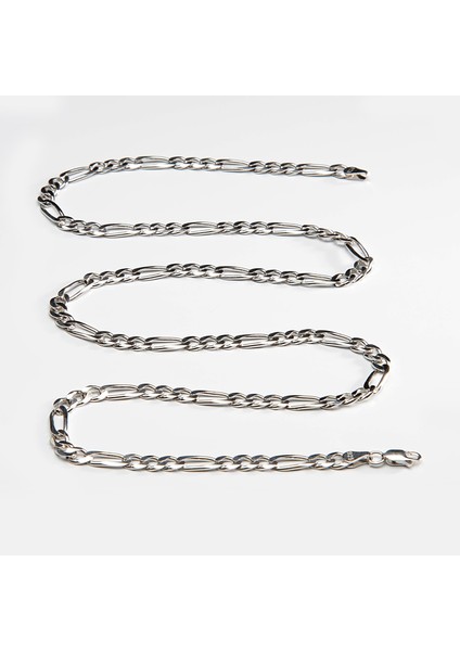 150 Mikron Rodyum Figaro Gümüş Zincir modelleri