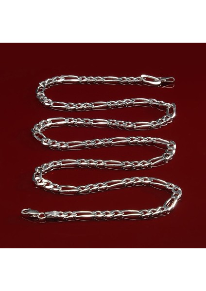 150 Mikron Rodyum Figaro Gümüş Zincir fırsatları