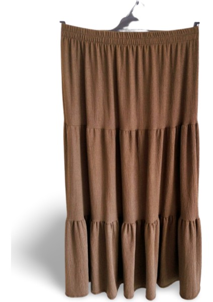 Beli Lastikli Bürümcek Kumaş Etek Anne Eteği Uzun Namaz Eteği Koyu Yeşil 44-52 Beden