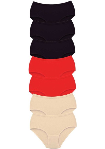 7 Adet Tutku Kadın Yüksek Bel Bato Kalın Lastik Külot S11