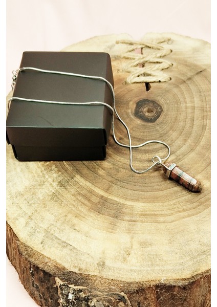 Kantaşı Doğal Taşı Zincirli El Yapımı Tasarımlı Kolye Uç: 3,5 cm Zincir: 20 cm Kutulu modelleri