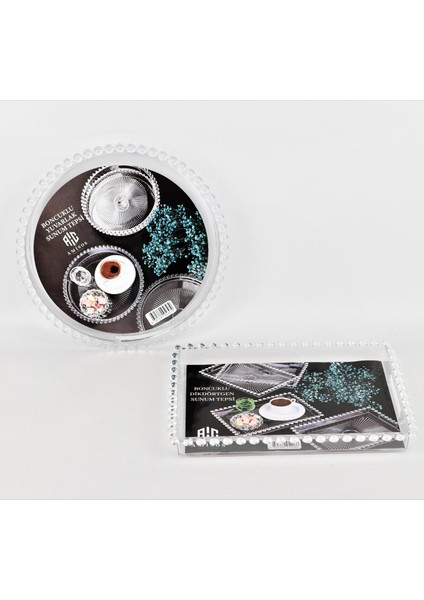 Sunum Tepsisi Boncuklu Yuvarlak ROYALEKS-AMS-001