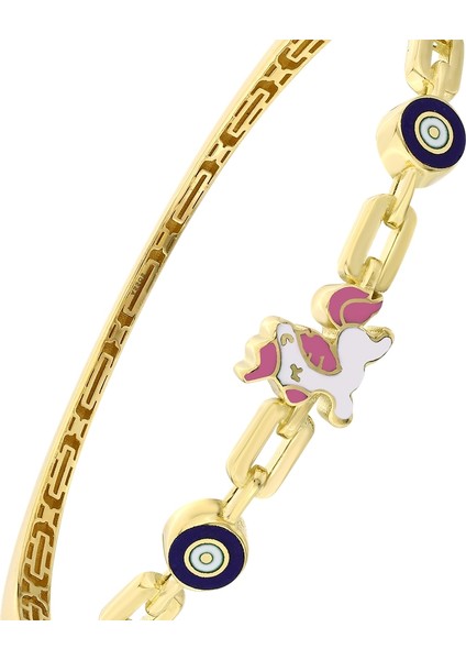 Figürlü Altın Çocuk Kelepçe - 14K modelleri