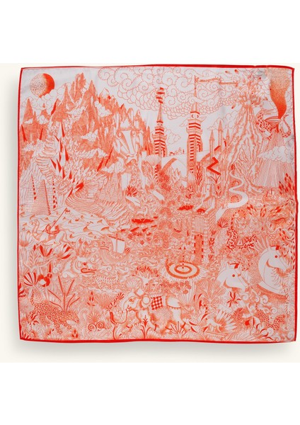 Mix Desenli Turuncu Fular