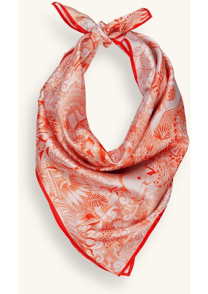 Mix Desenli Turuncu Fular modelleri