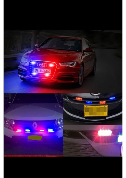 Oto Ön Panjur Çakarı Kumandalı Kırmızı Mavi 4x9 LED fiyatları