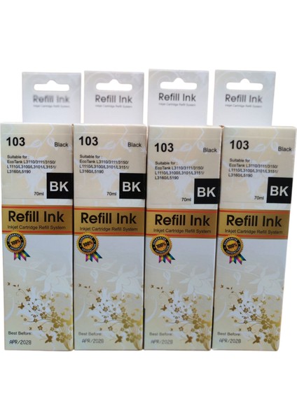 Epson Eco Tank 103-101 4'lü Set Siyah L3110 / 3111 / 3150 / L1110 / L3100 / L3101 / L3151 / L3160 / L5190