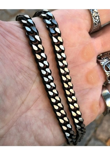 Çelik Zincir Erkek Kolye ve Bileklik Set Kararmaz Çelik Kolye Çelik Zincir Kolye Kalın Zincir