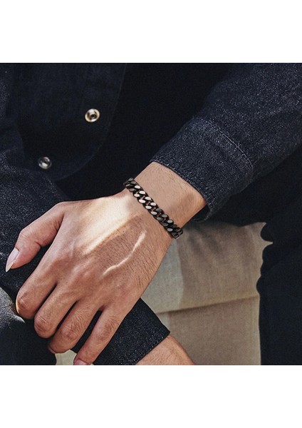 Çelik Zincir Erkek Kolye ve Bileklik Set Kararmaz Çelik Kolye Çelik Zincir Kolye Kalın Zincir