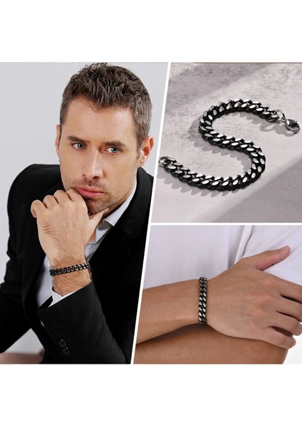 Çelik Zincir Erkek Kolye ve Bileklik Set Kararmaz Çelik Kolye Çelik Zincir Kolye Kalın Zincir