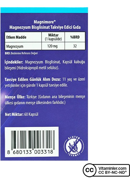 Magnezyum Bisglisinat 60 Kapsül fiyatları