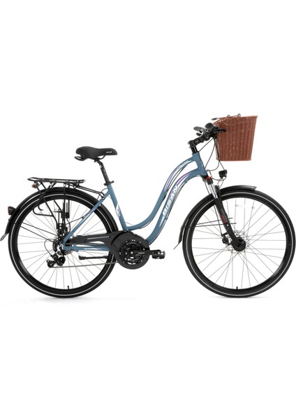 Ctx 6300 Şehir Bisikleti 46 cm Mekanik Disk Fren 28 Jant 21 Vites Gri Pembe