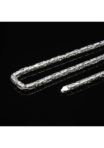 160 Mikron Naturel Yuvarlak Kral Gümüş Zincir
