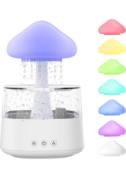 Yağmur Hava Nemlendirici LED Gece Lambası Bulut Yağmur Su Sesli Aroma Difüzör