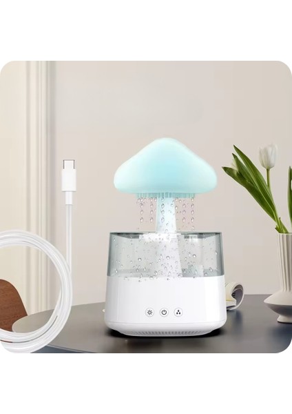 Yağmur Hava Nemlendirici LED Gece Lambası Bulut Yağmur Su Sesli Aroma Difüzör indirimleri