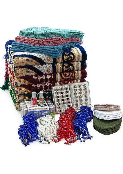 20 Kişilik Hac ve Umre Hediyelik Kadife Seccade Seti – Delüks (Eyb)