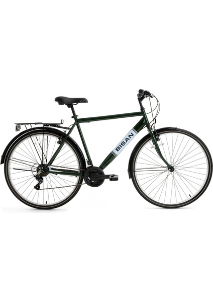 Hardy Şehir Bisikleti 46 cm V Fren 28 Jant 21 Vites Yeşil Siyah Beyaz