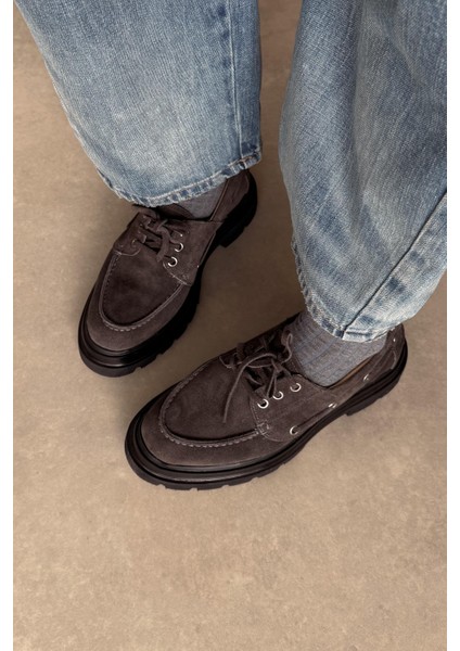 Marsilya Antrasit Hakiki Deri Loafer fırsatları