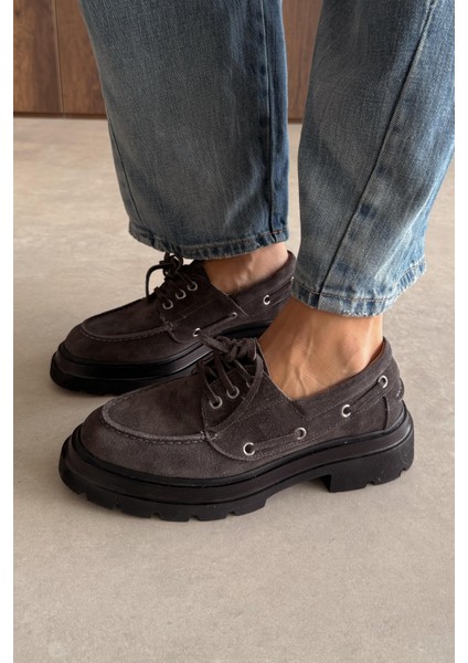 Marsilya Antrasit Hakiki Deri Loafer indirimleri