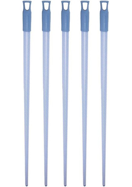 Kaplamalı Alüminyum Metal Vidalı Çizgili Renkli Fırça Faraş Süpürge Çeksil Sap Sapı - 120 Cm. - 5 Adet